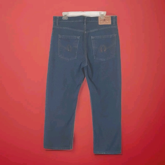 Rocawear Denim Jeans Mens 36x30 Dark Blue Straight Fit Speckled Leg 5 Pocket - Picture 4 of 10